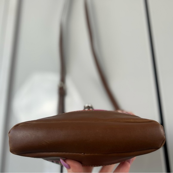 REDUCED!! Chaps Ralph Lauren Traveler Orange Avalon Madras Crossbody Sling Bag - Picture 11 of 12